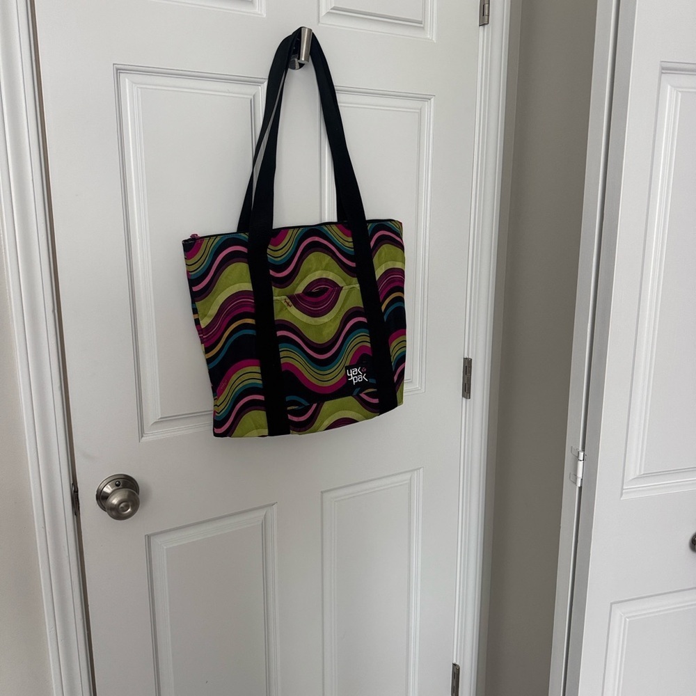 Yak Pak Multicolor Wave Tote with Black Straps